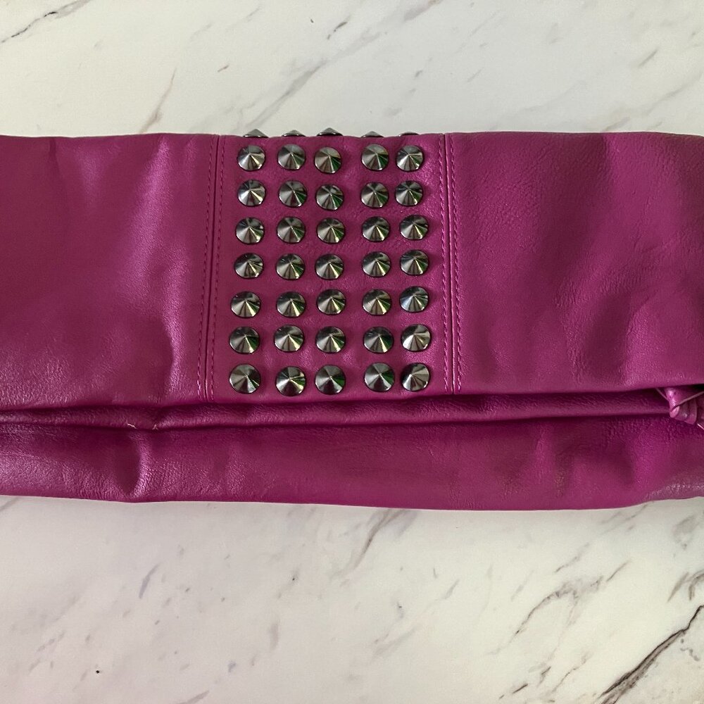 Steve Madden Magenta Stud Clutch